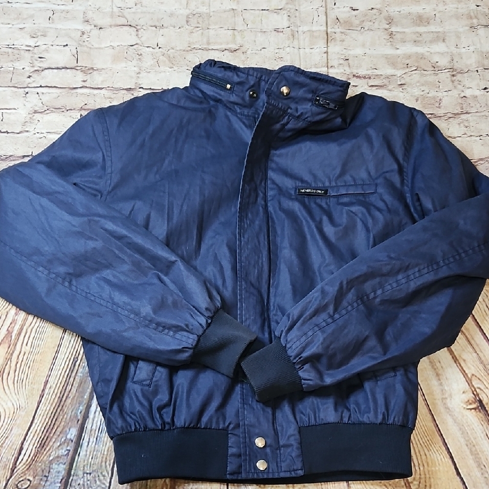 Vintage Members Only Blue Jacket Zipper Hat Size‎ 40